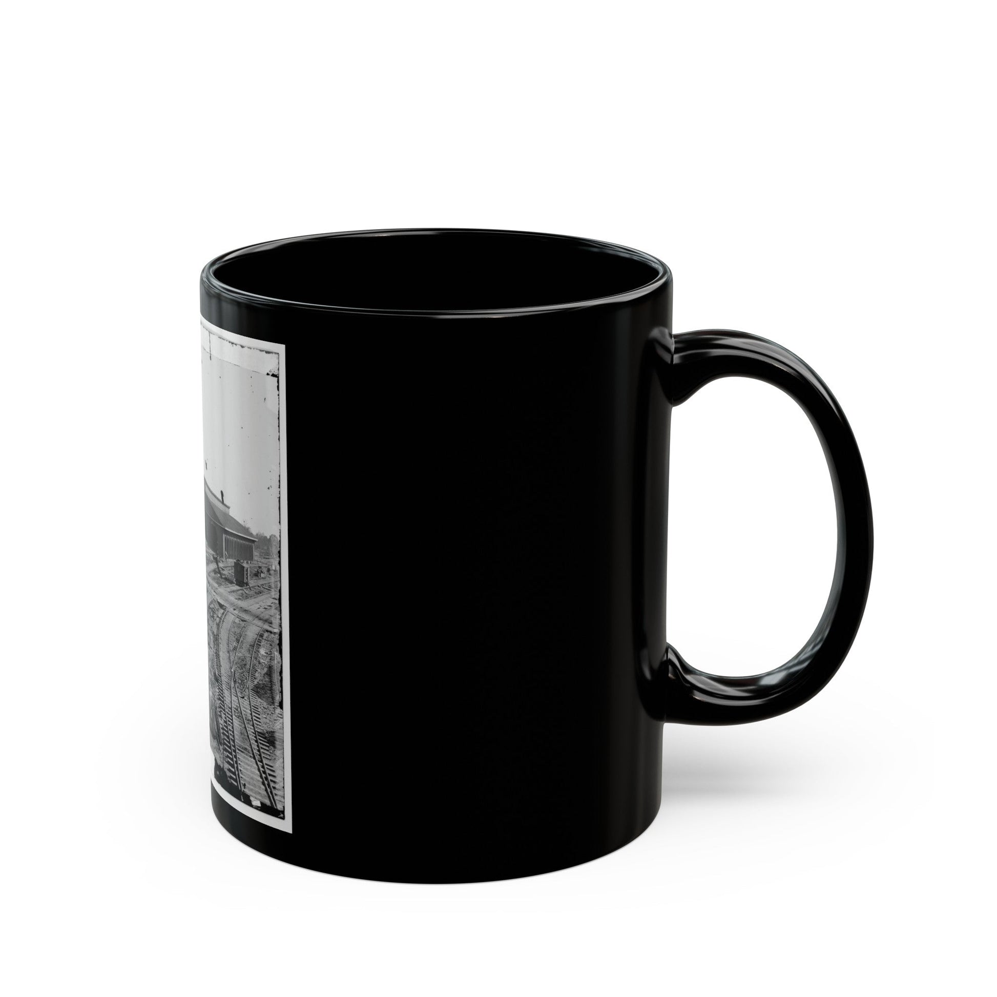 Atlanta, Georgia. Railroad Depot (U.S. Civil War) Black Coffee Mug-The Sticker Space