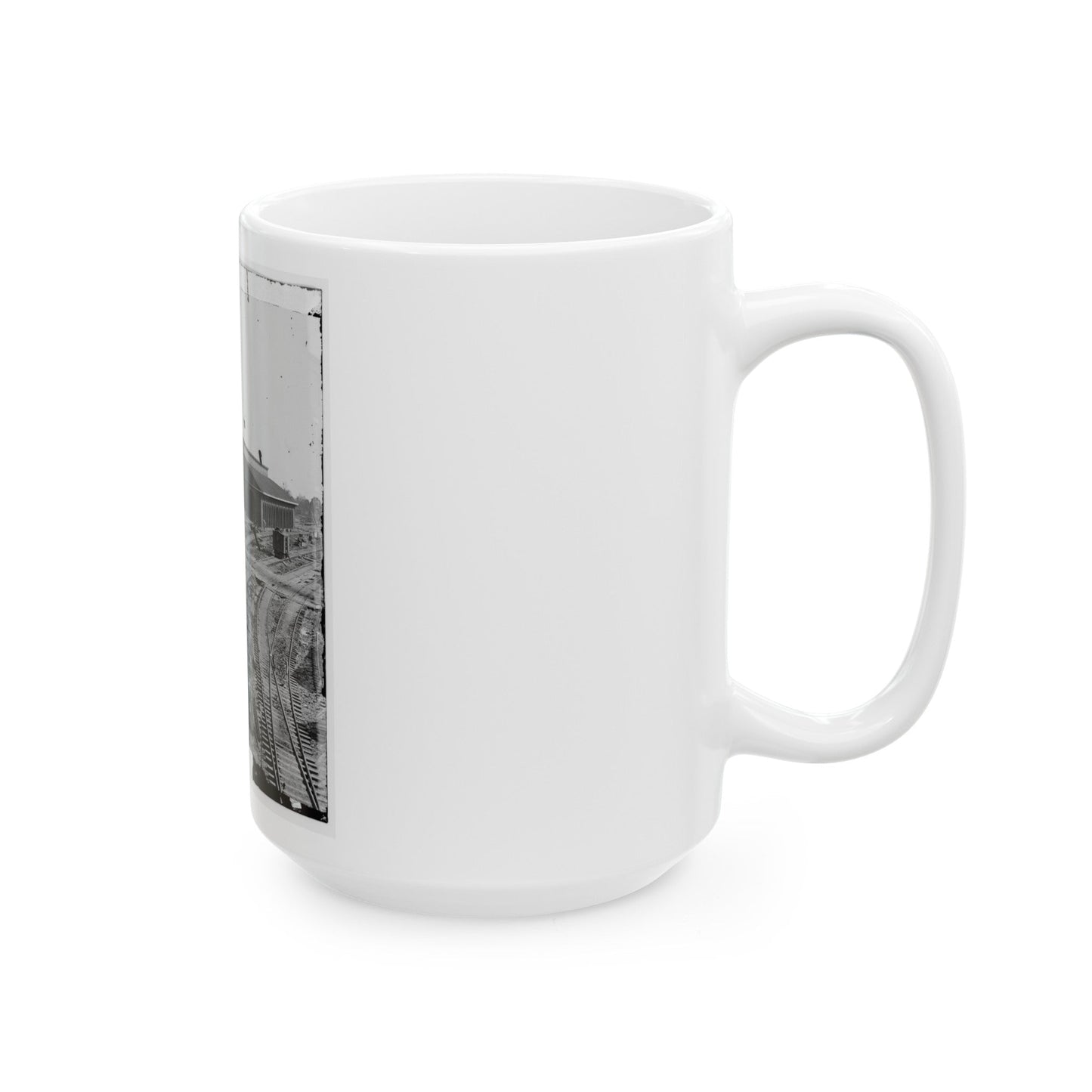 Atlanta, Georgia. Railroad Depot (U.S. Civil War) White Coffee Mug-The Sticker Space