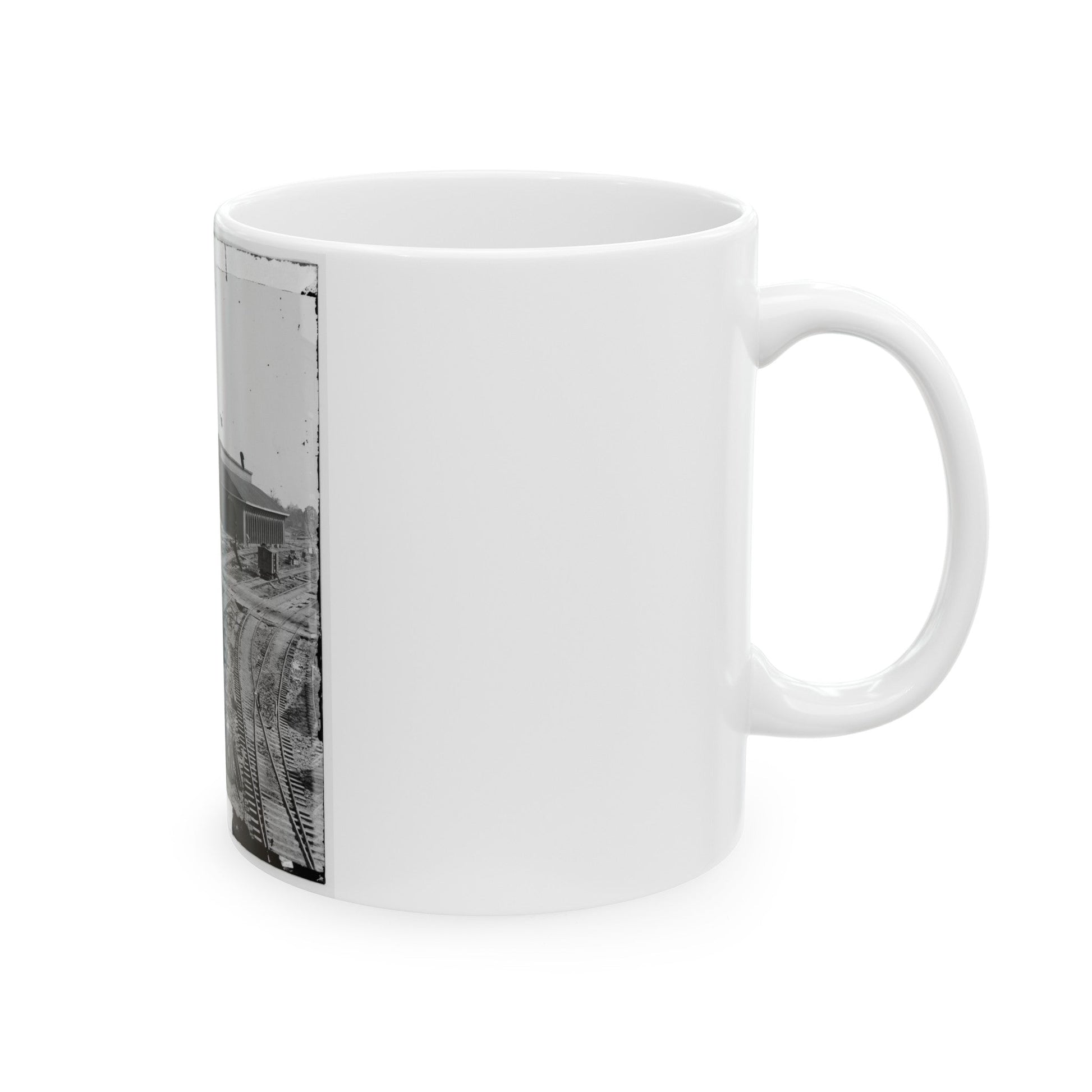 Atlanta, Georgia. Railroad Depot (U.S. Civil War) White Coffee Mug-The Sticker Space