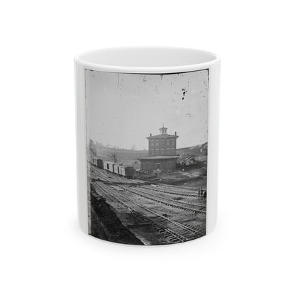 Atlanta, Georgia. Railroad Roundhouse (U.S. Civil War) White Coffee Mug-11oz-The Sticker Space