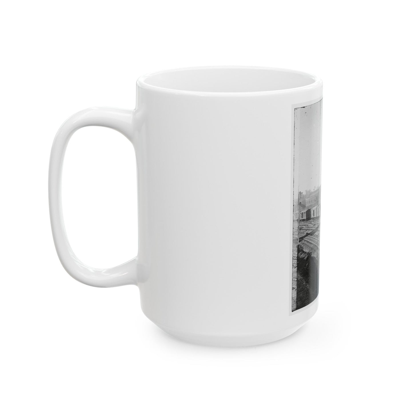 Atlanta, Georgia. Railroad Roundhouse (U.S. Civil War) White Coffee Mug-The Sticker Space