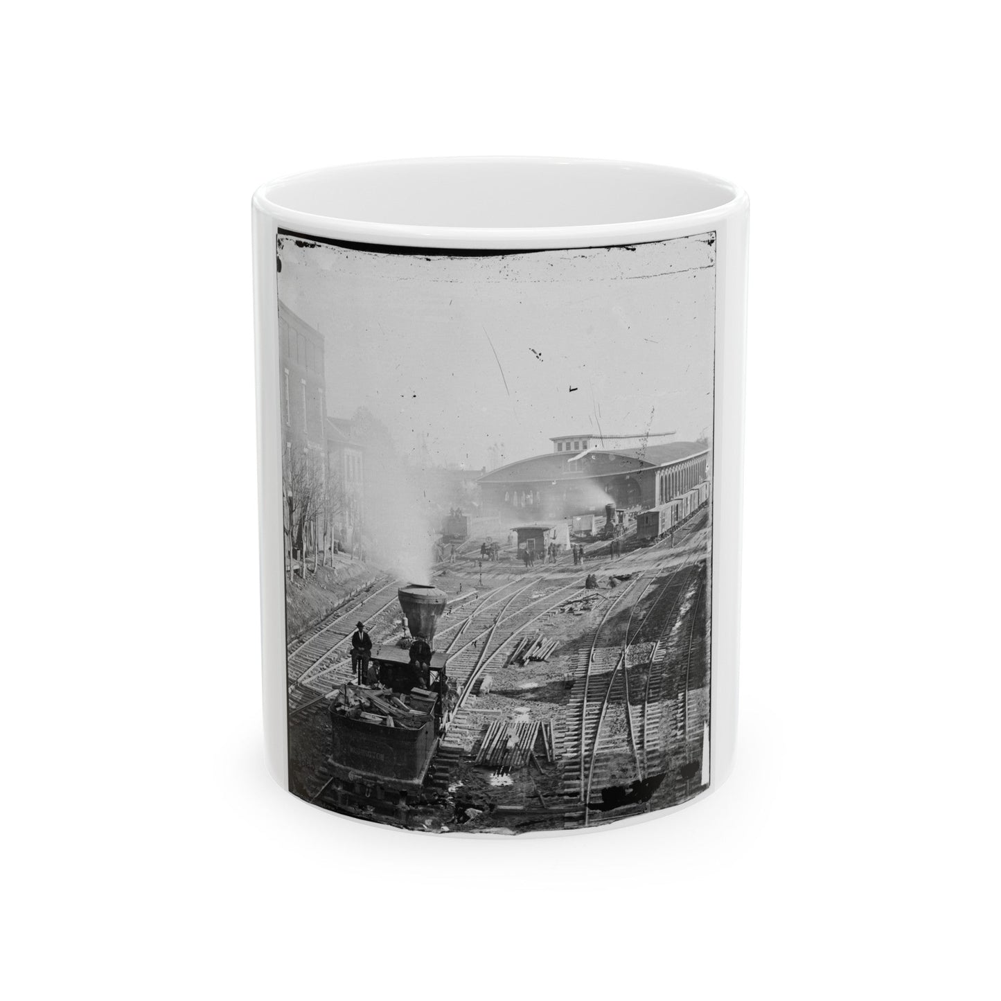 Atlanta, Georgia. Railroad Yards (U.S. Civil War) White Coffee Mug-11oz-The Sticker Space