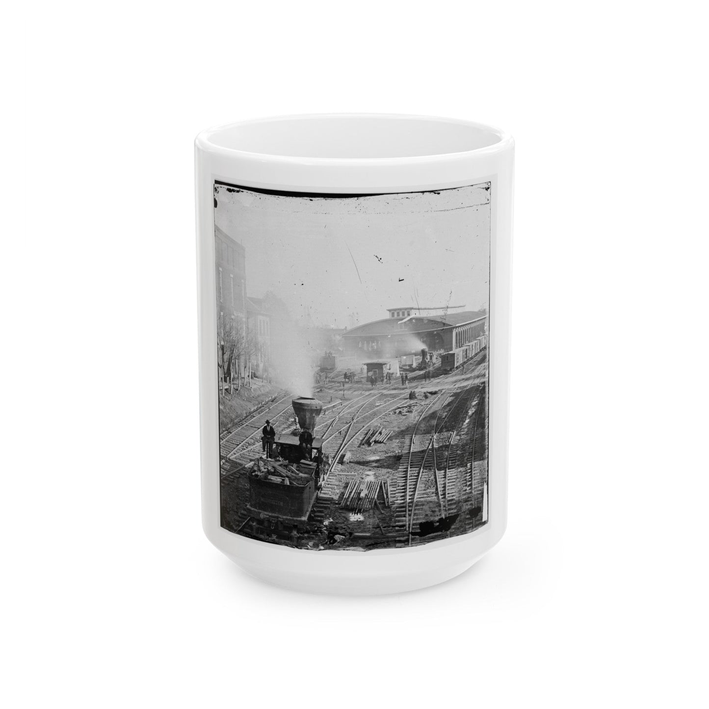 Atlanta, Georgia. Railroad Yards (U.S. Civil War) White Coffee Mug-15oz-The Sticker Space