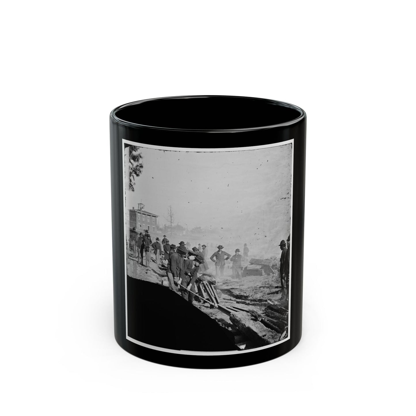 Atlanta, Georgia. Sherman's Men Destroying Railroad (U.S. Civil War) Black Coffee Mug