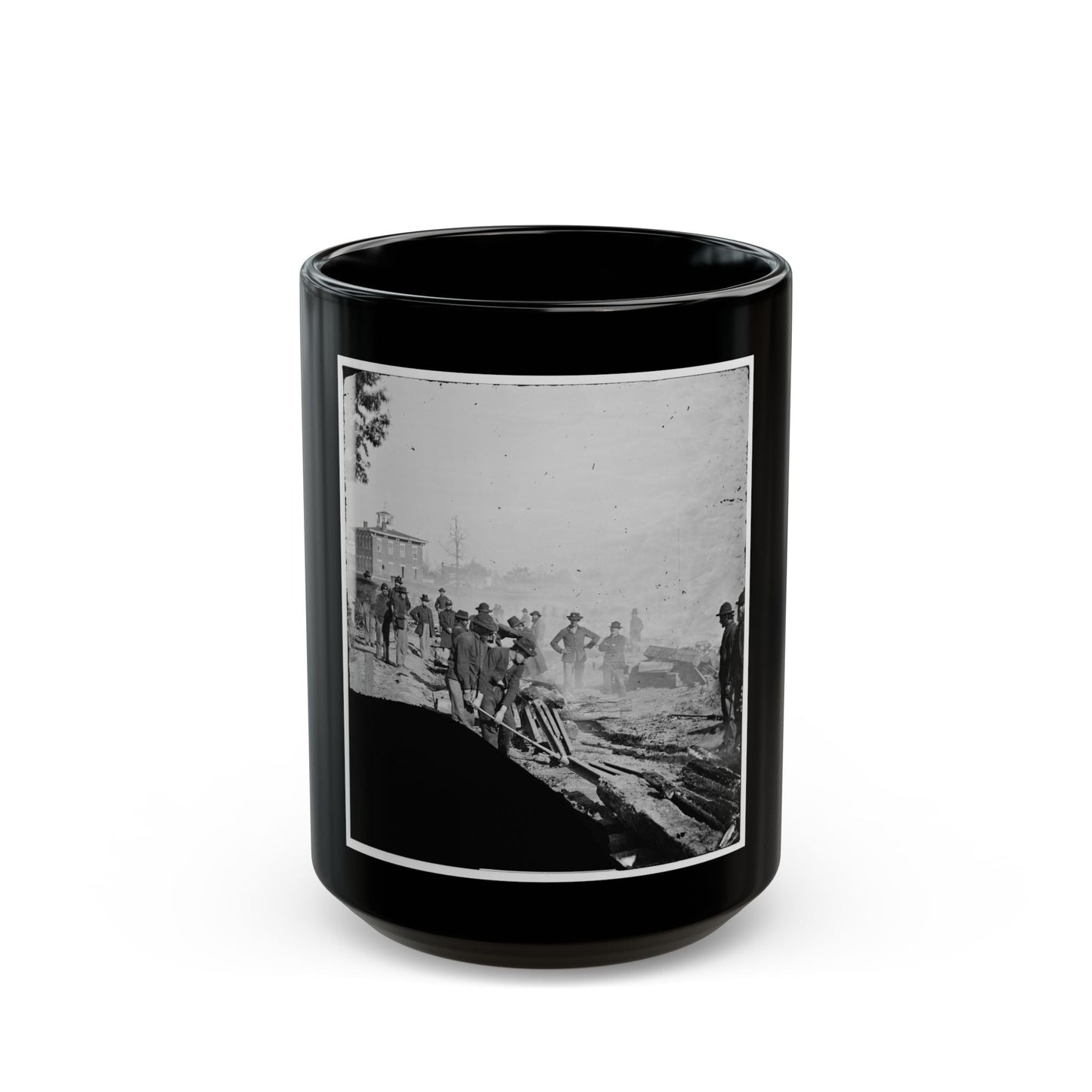 Atlanta, Georgia. Sherman's Men Destroying Railroad (U.S. Civil War) Black Coffee Mug