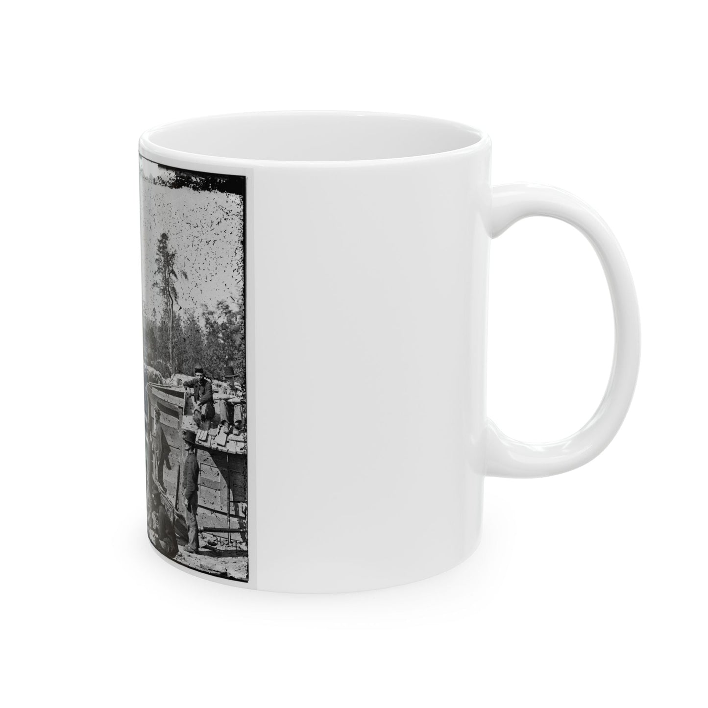 Atlanta, Georgia. Sherman's Men In Confederate Fort East Of Atlanta (U.S. Civil War) White Coffee Mug