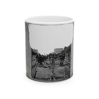 Atlanta, Georgia. Sherman's Men Tearing Up Railroad Track (U.S. Civil War) White Coffee Mug