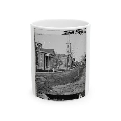 Atlanta, Georgia. Street In Atlanta (House Next To Church Used As Sherman's Headquarters (U.S. Civil War) White Coffee Mug