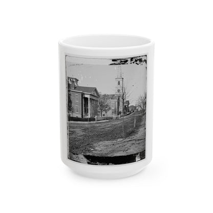 Atlanta, Georgia. Street In Atlanta (House Next To Church Used As Sherman's Headquarters (U.S. Civil War) White Coffee Mug