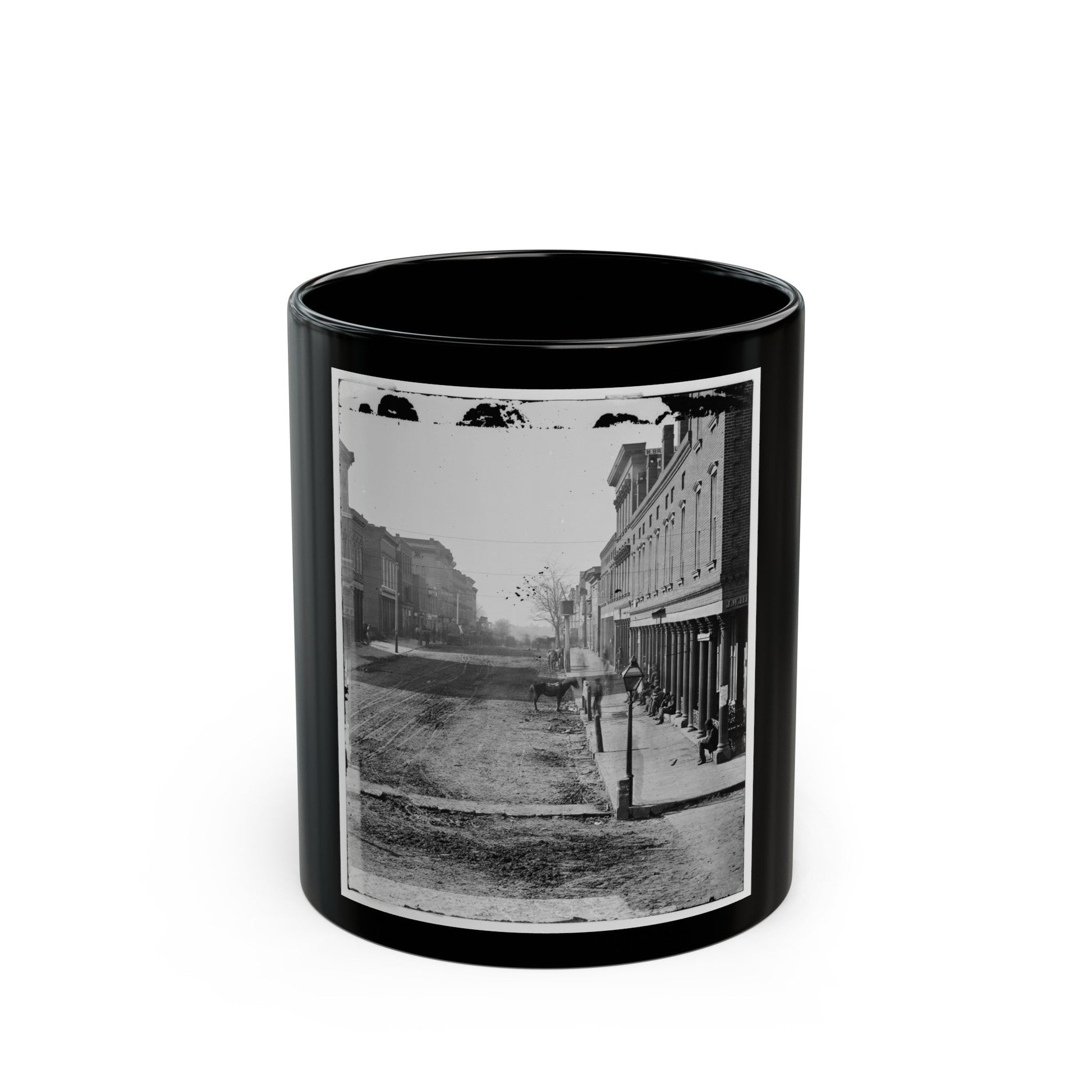 Atlanta, Georgia. Street View (U.S. Civil War) Black Coffee Mug-11oz-The Sticker Space