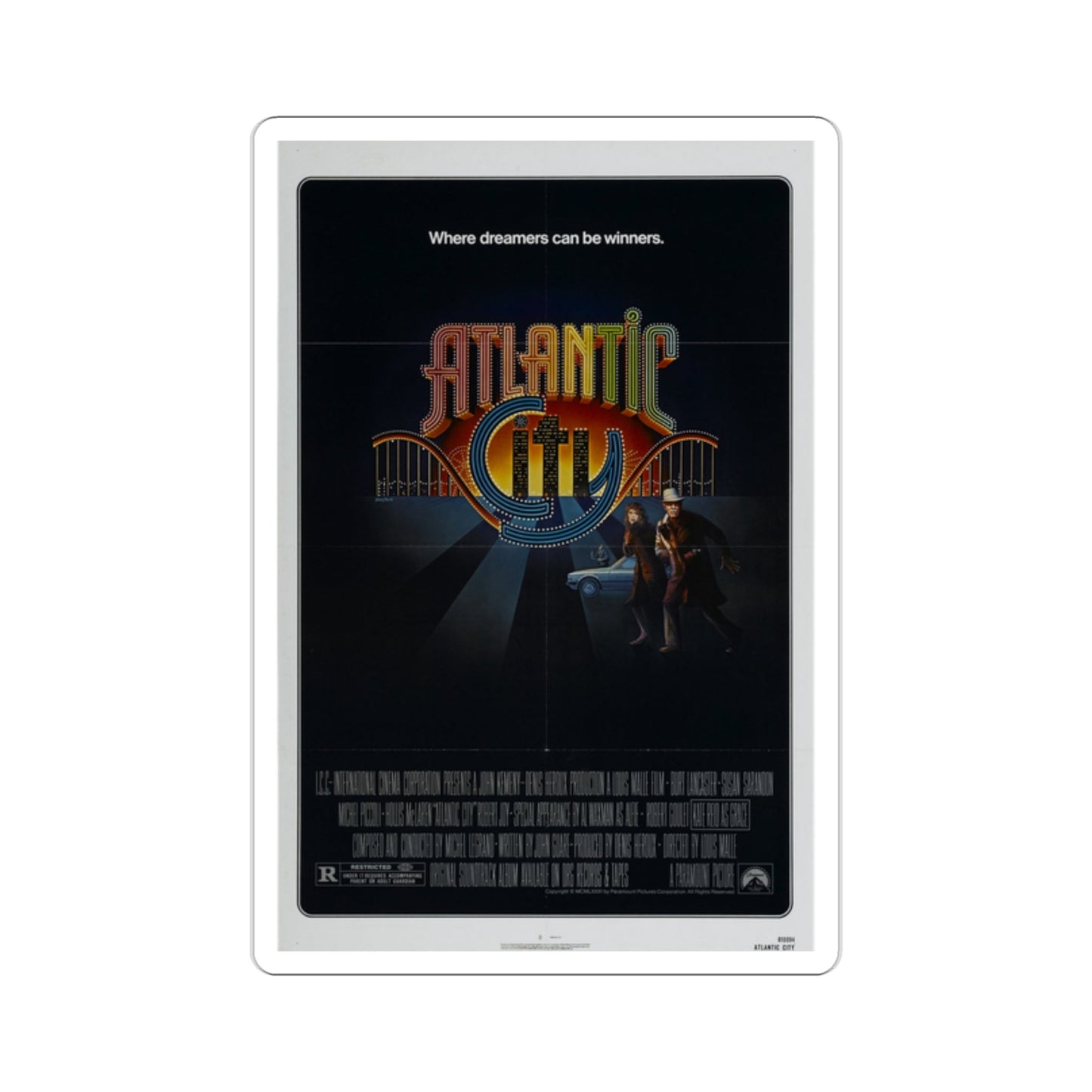 Atlantic City 1981 Movie Poster STICKER Vinyl Die-Cut Decal-2 Inch-The Sticker Space