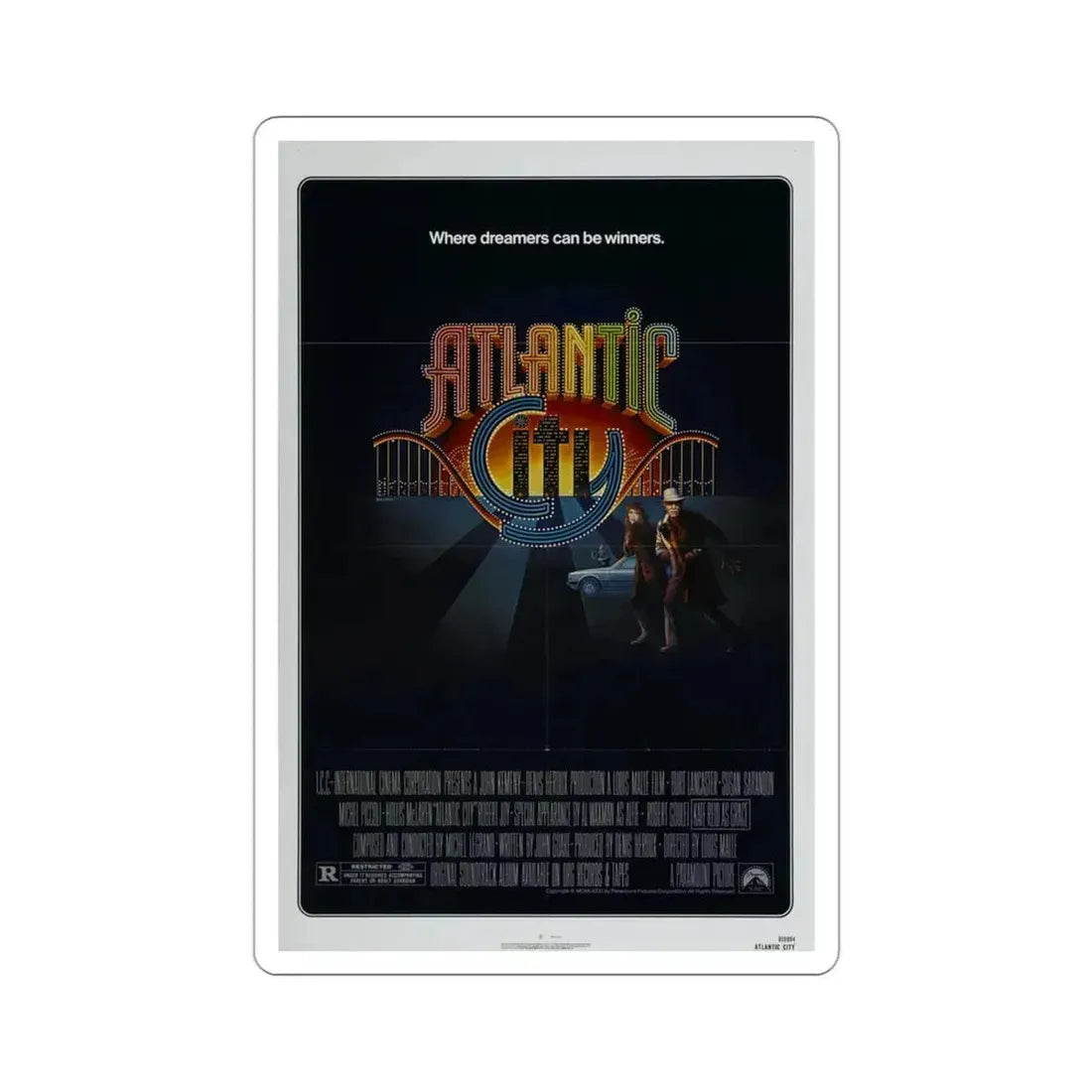 Atlantic City 1981 Movie Poster STICKER Vinyl Die-Cut Decal 3 Inch - The Sticker Space