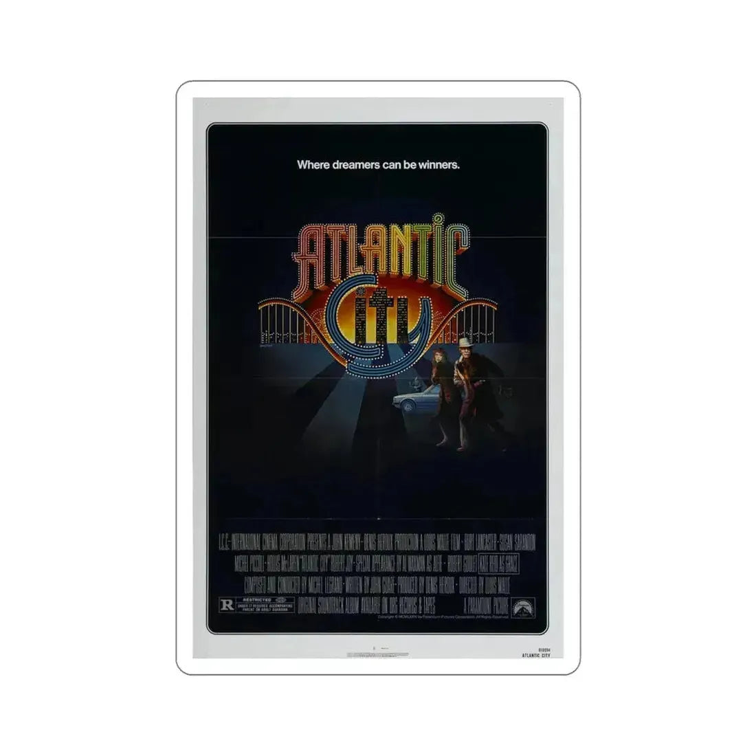 Atlantic City 1981 Movie Poster STICKER Vinyl Die-Cut Decal 4 Inch - The Sticker Space