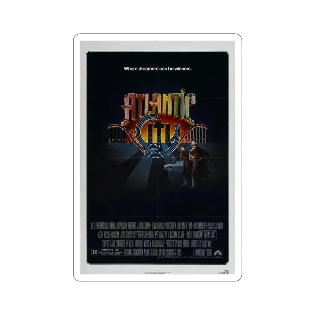 Atlantic City 1981 Movie Poster STICKER Vinyl Die-Cut Decal 4 Inch - The Sticker Space