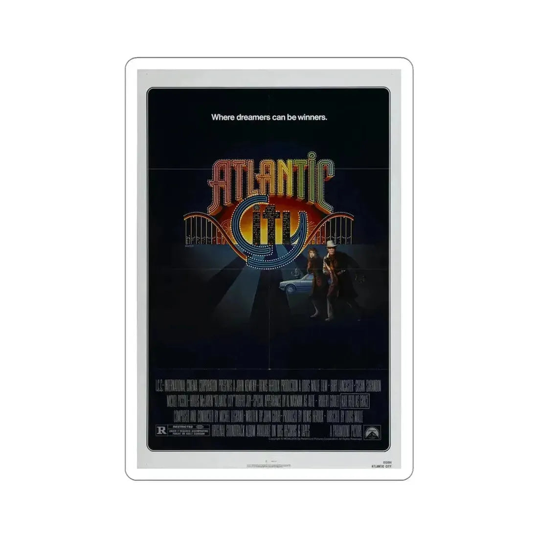 Atlantic City 1981 Movie Poster STICKER Vinyl Die-Cut Decal - The Sticker Space
