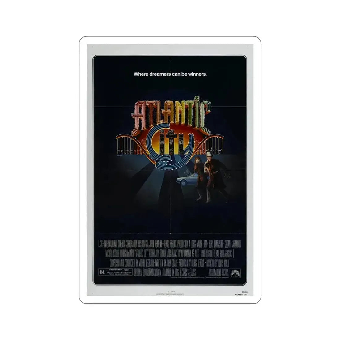 Atlantic City 1981 Movie Poster STICKER Vinyl Die-Cut Decal - The Sticker Space