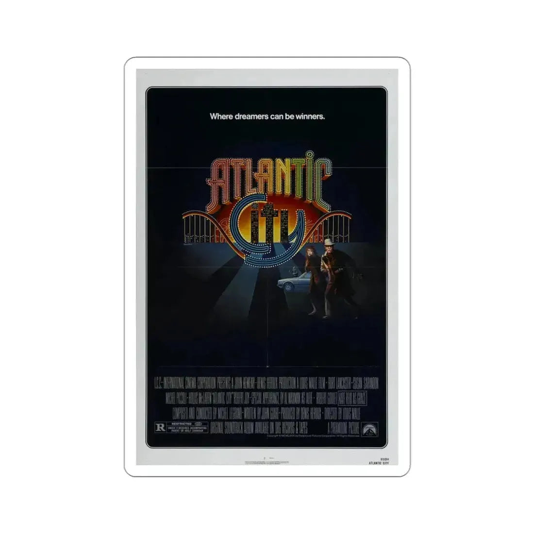 Atlantic City 1981 Movie Poster STICKER Vinyl Die-Cut Decal - The Sticker Space