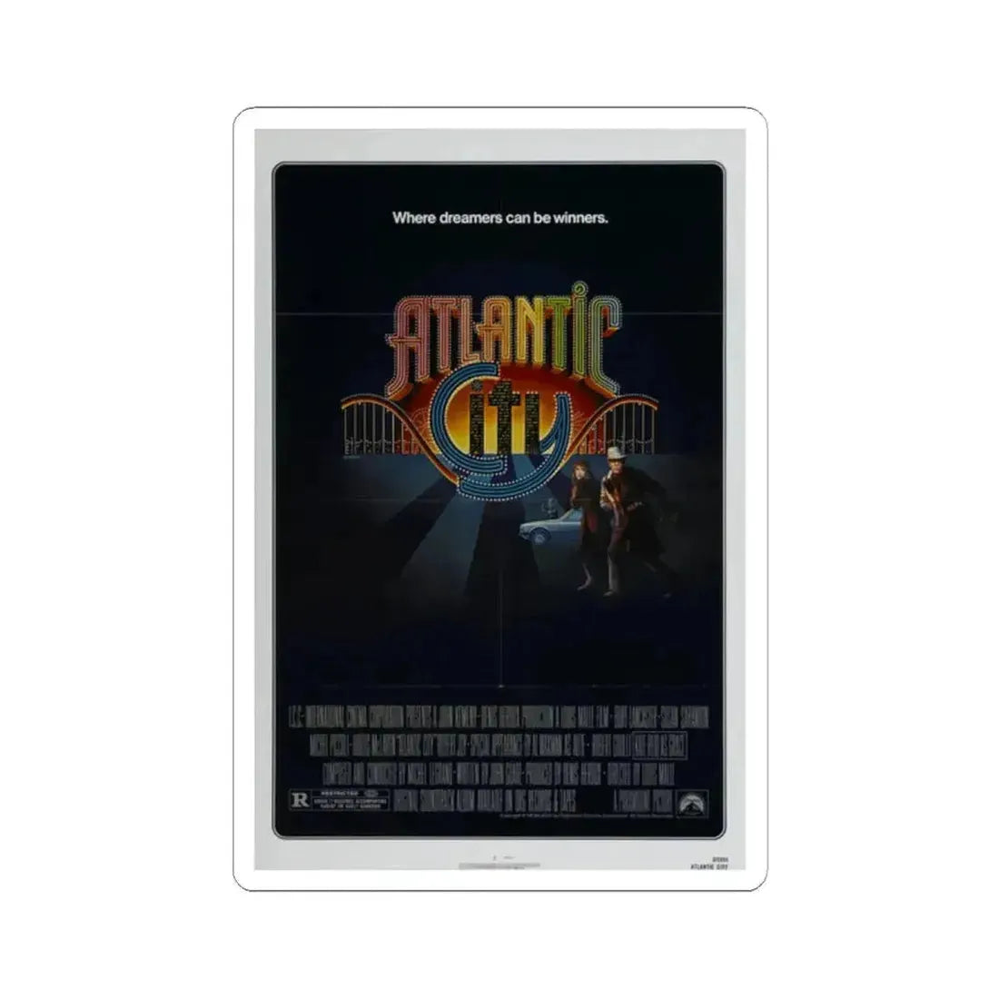 Atlantic City 1981 Movie Poster - STICKER Vinyl Kiss-Cut Decal 2 Inch White - The Sticker Space