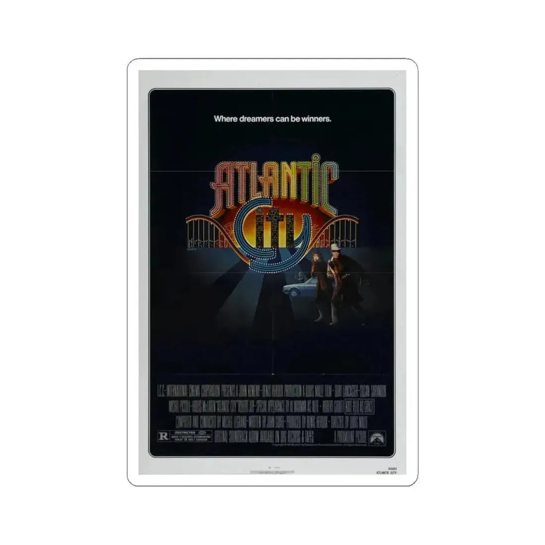 Atlantic City 1981 Movie Poster - STICKER Vinyl Kiss-Cut Decal 3 Inch White - The Sticker Space
