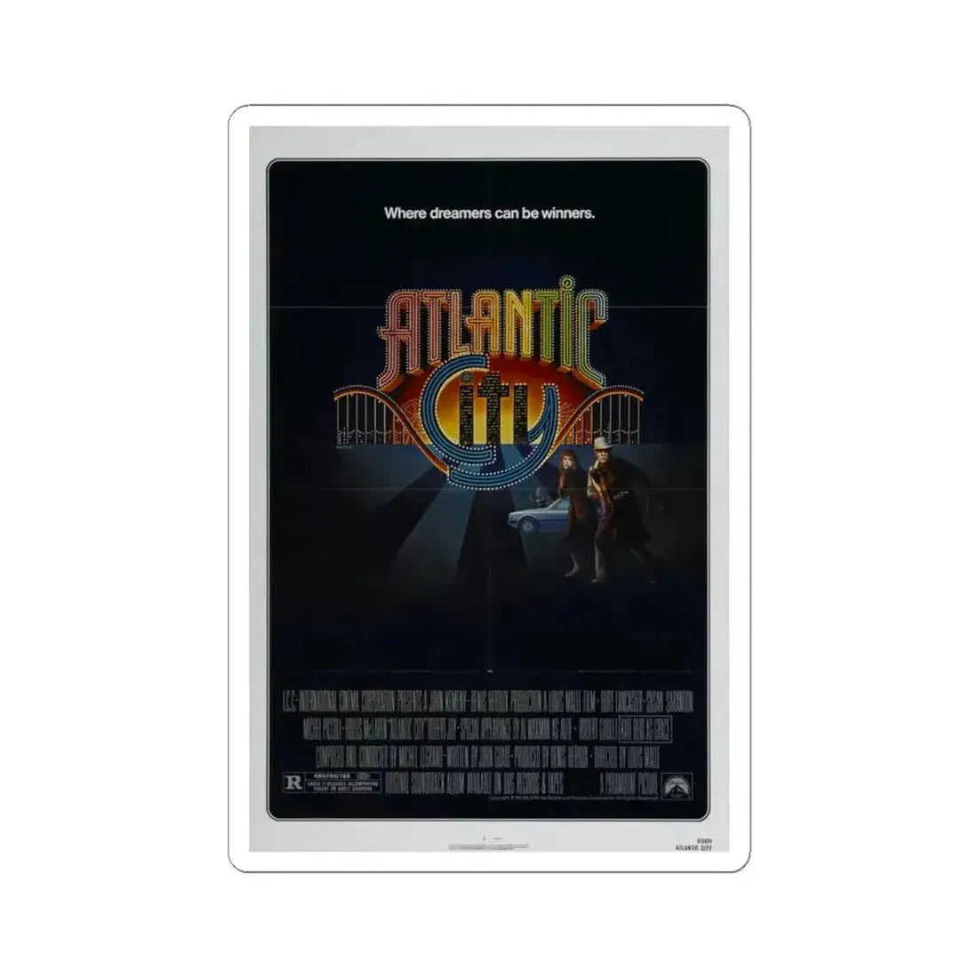 Atlantic City 1981 Movie Poster - STICKER Vinyl Kiss-Cut Decal 6 Inch White - The Sticker Space