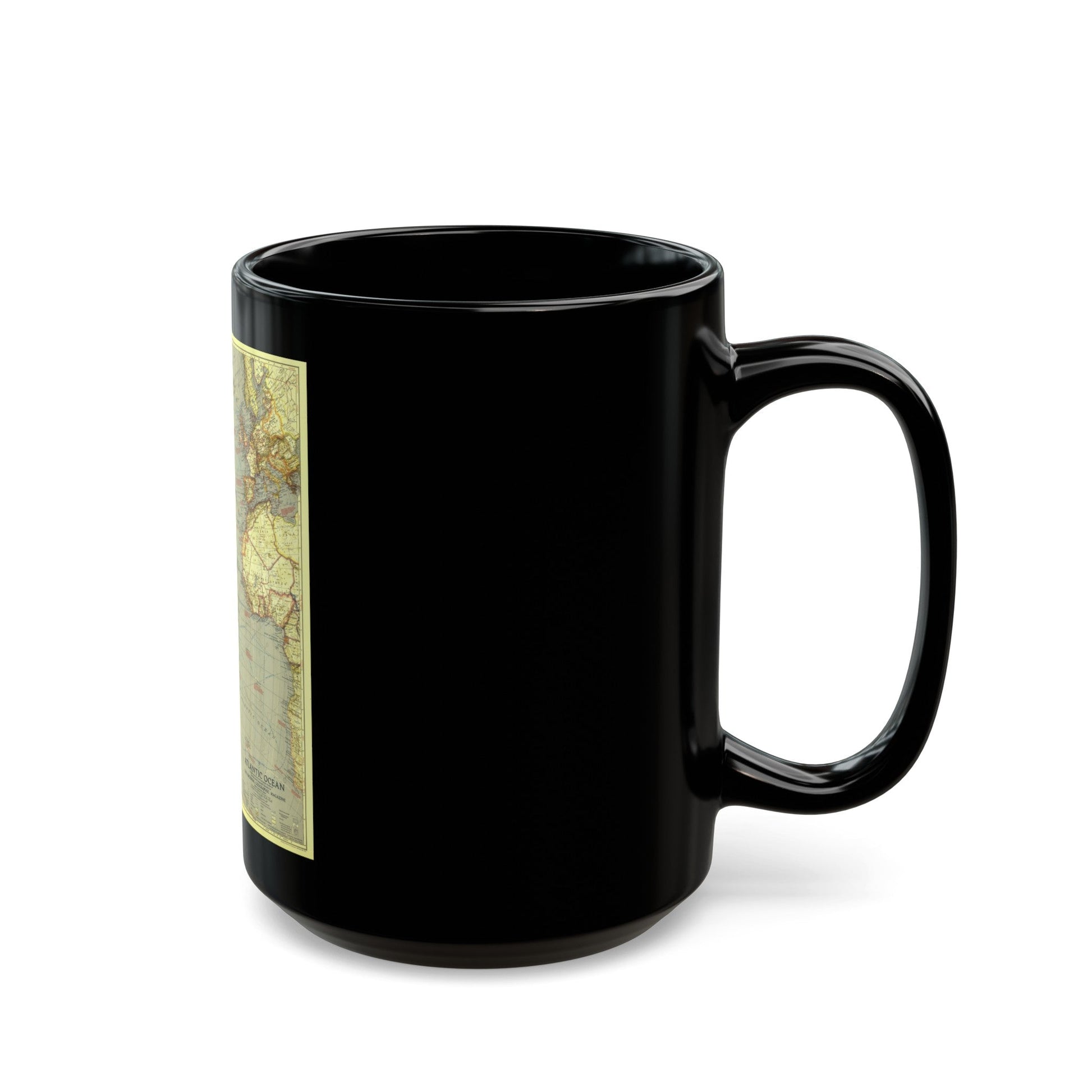 Atlantic Ocean (1939) (Map) Black Coffee Mug-The Sticker Space