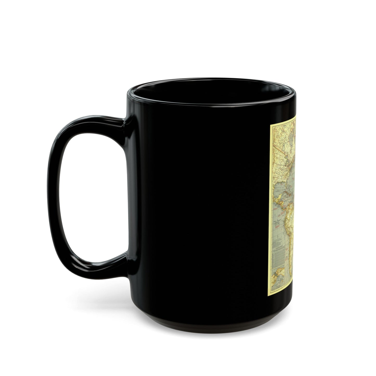 Atlantic Ocean (1939) (Map) Black Coffee Mug-The Sticker Space