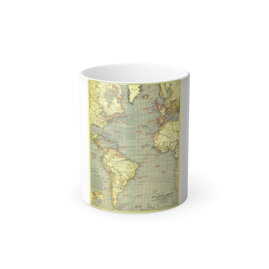 Atlantic Ocean (1939) (Map) Color Changing Mug 11oz-11oz-The Sticker Space