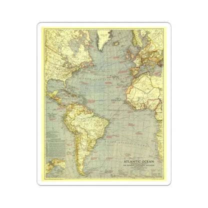 Atlantic Ocean (1939) (Map) STICKER Vinyl Kiss-Cut Decal 3 Inch White - The Sticker Space