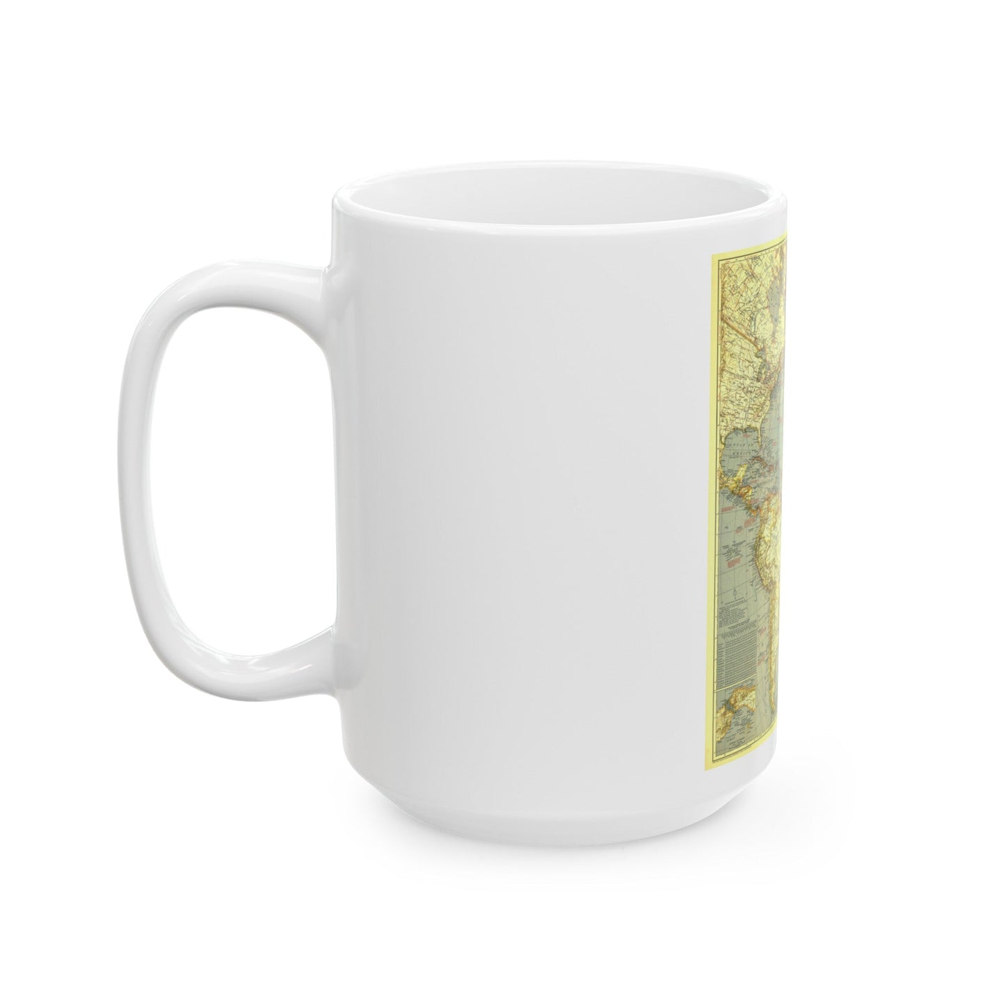 Atlantic Ocean (1939) (Map) White Coffee Mug-The Sticker Space