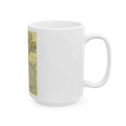 Atlantic Ocean (1939) (Map) White Coffee Mug-The Sticker Space