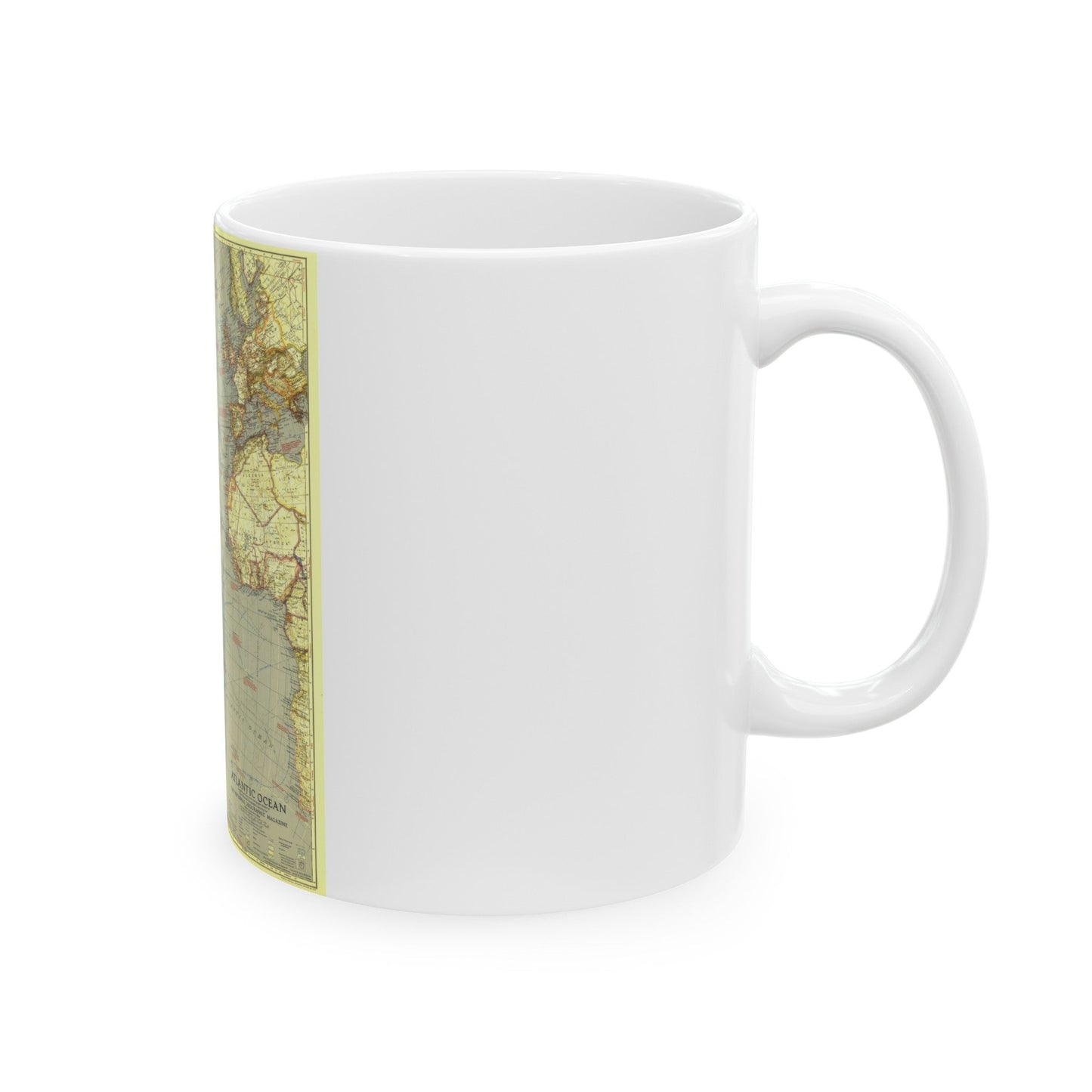 Atlantic Ocean (1939) (Map) White Coffee Mug-The Sticker Space