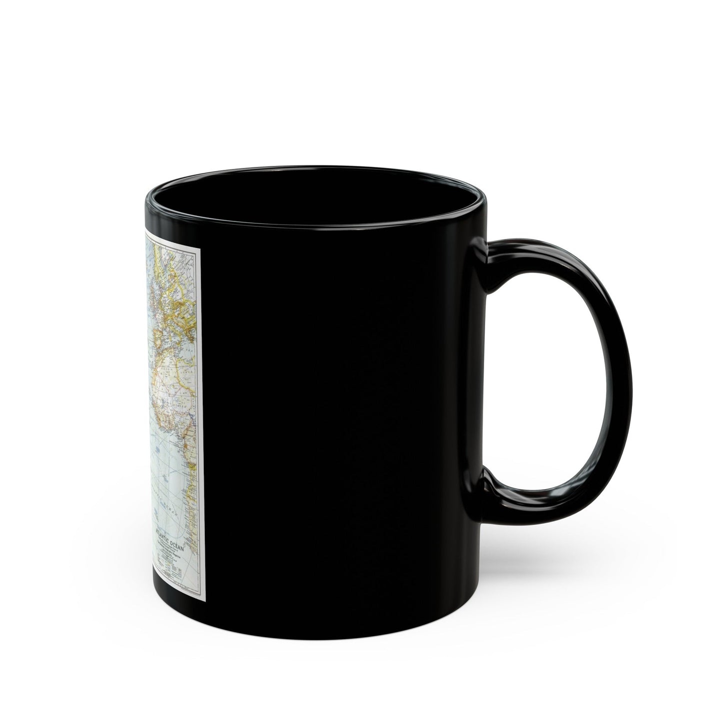 Atlantic Ocean (1941) (Map) Black Coffee Mug-The Sticker Space