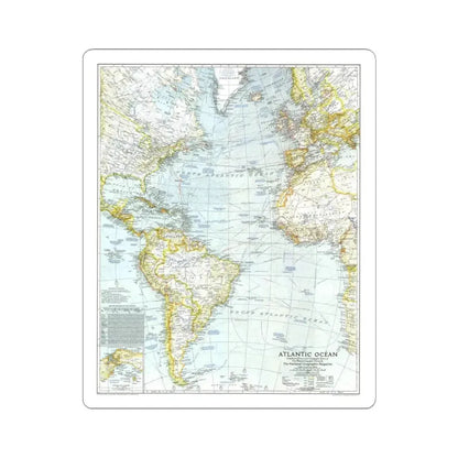 Atlantic Ocean (1941) (Map) STICKER Vinyl Kiss-Cut Decal 4 Inch White - The Sticker Space