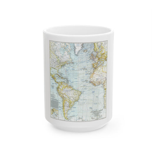 Atlantic Ocean (1941) (Map) White Coffee Mug-15oz-The Sticker Space