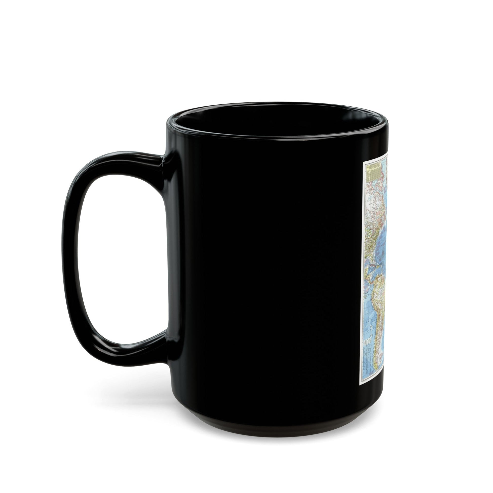 Atlantic Ocean (1955) (Map) Black Coffee Mug-The Sticker Space