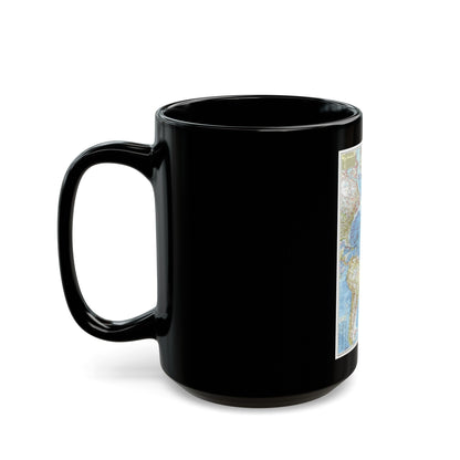 Atlantic Ocean (1955) (Map) Black Coffee Mug-The Sticker Space