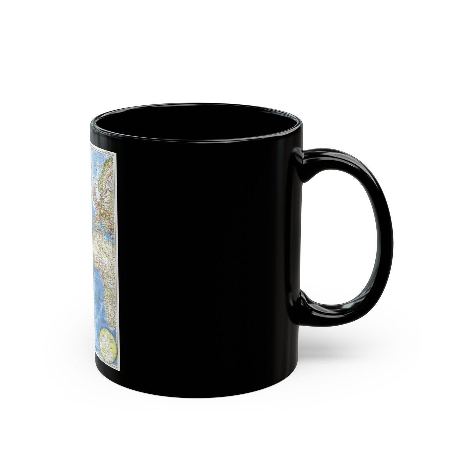 Atlantic Ocean (1955) (Map) Black Coffee Mug-The Sticker Space