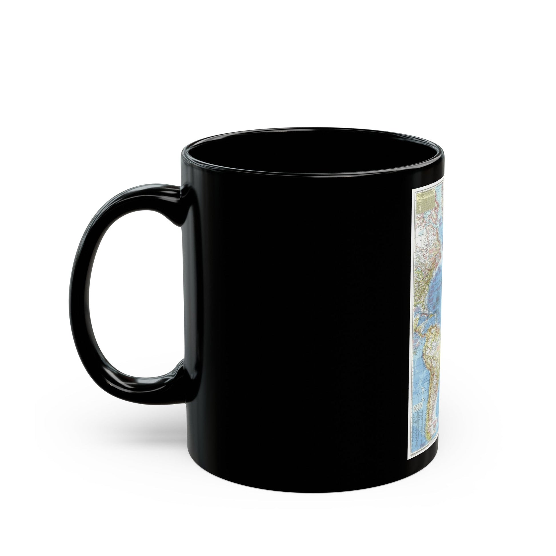 Atlantic Ocean (1955) (Map) Black Coffee Mug-The Sticker Space