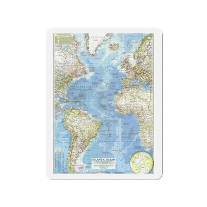 Atlantic Ocean (1955) (Map) Refrigerator Magnet 2 Inch - The Sticker Space