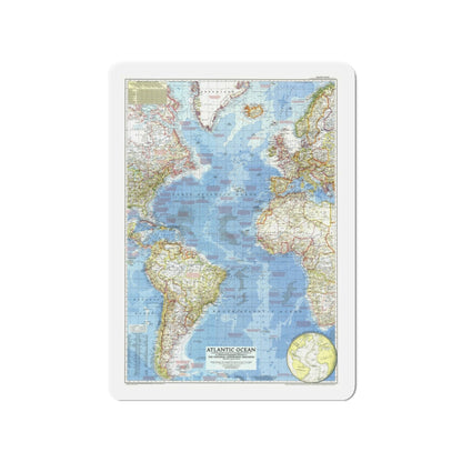 Atlantic Ocean (1955) (Map) Refrigerator Magnet-3" x 3"-The Sticker Space