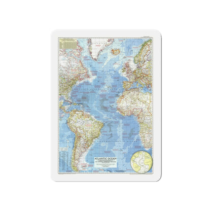 Atlantic Ocean (1955) (Map) Refrigerator Magnet-4" x 4"-The Sticker Space