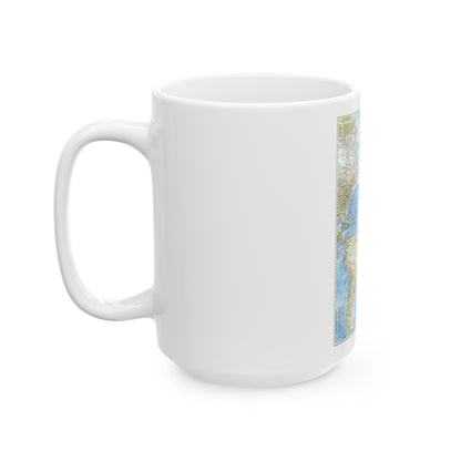 Atlantic Ocean (1955) (Map) White Coffee Mug-The Sticker Space