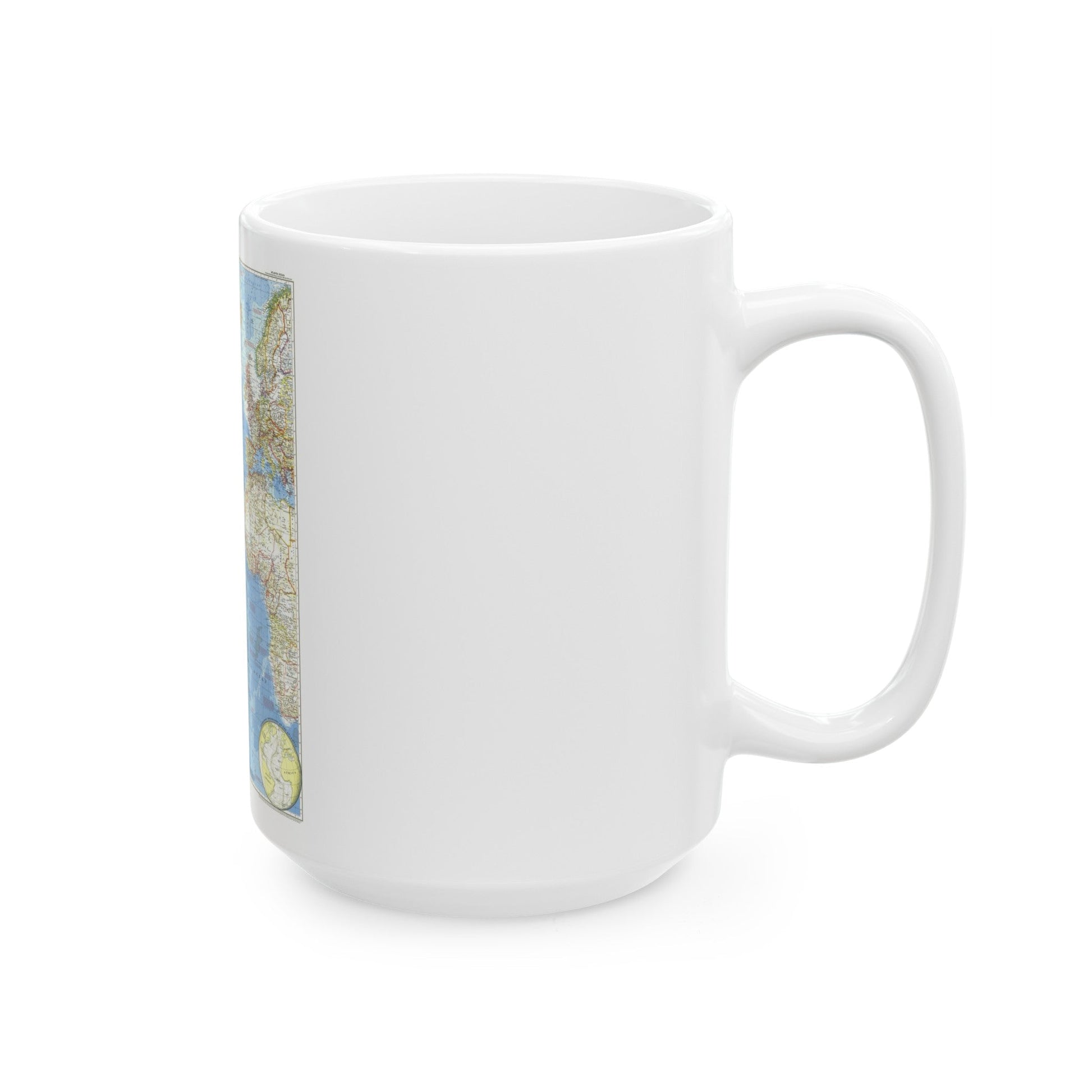 Atlantic Ocean (1955) (Map) White Coffee Mug-The Sticker Space