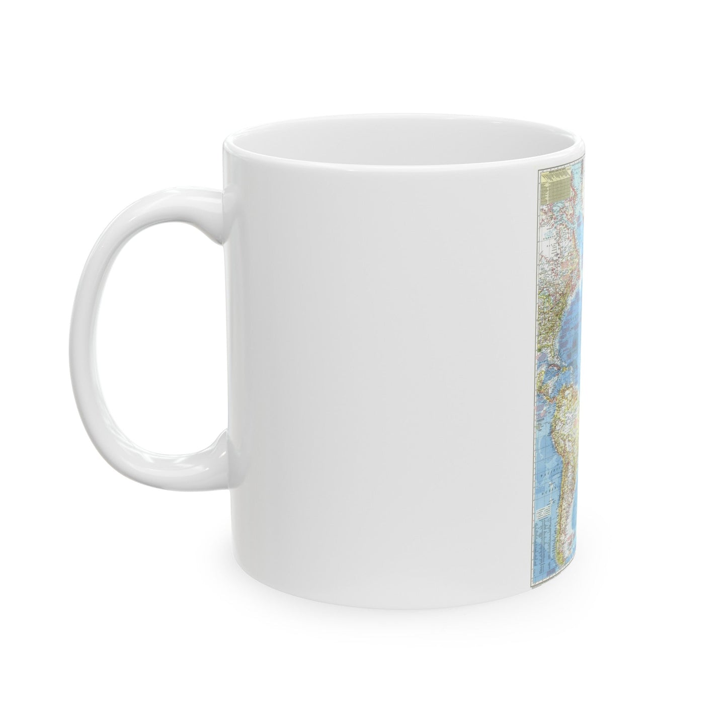 Atlantic Ocean (1955) (Map) White Coffee Mug-The Sticker Space