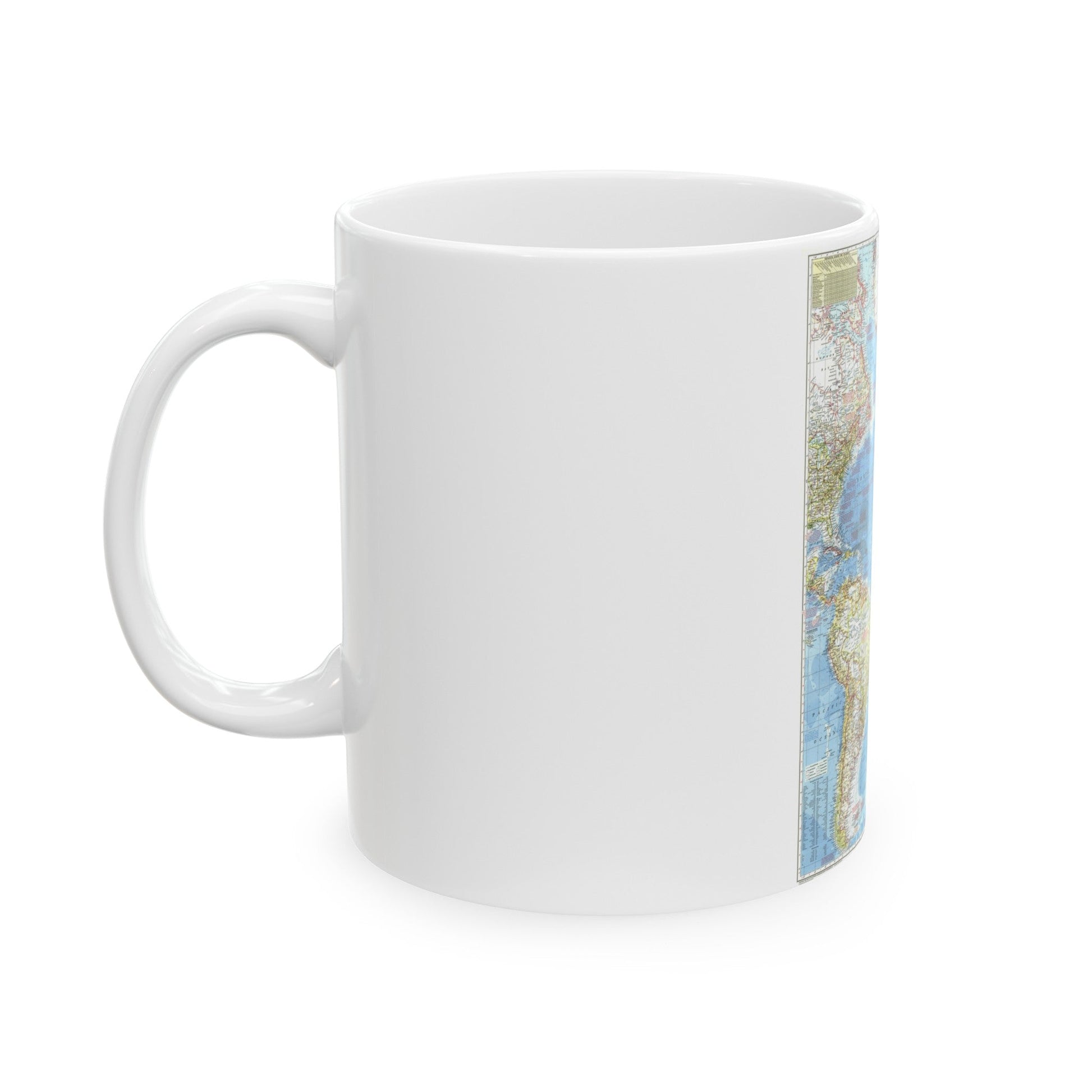 Atlantic Ocean (1955) (Map) White Coffee Mug-The Sticker Space