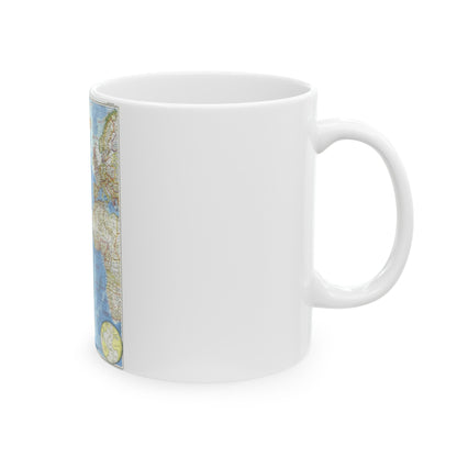 Atlantic Ocean (1955) (Map) White Coffee Mug-The Sticker Space