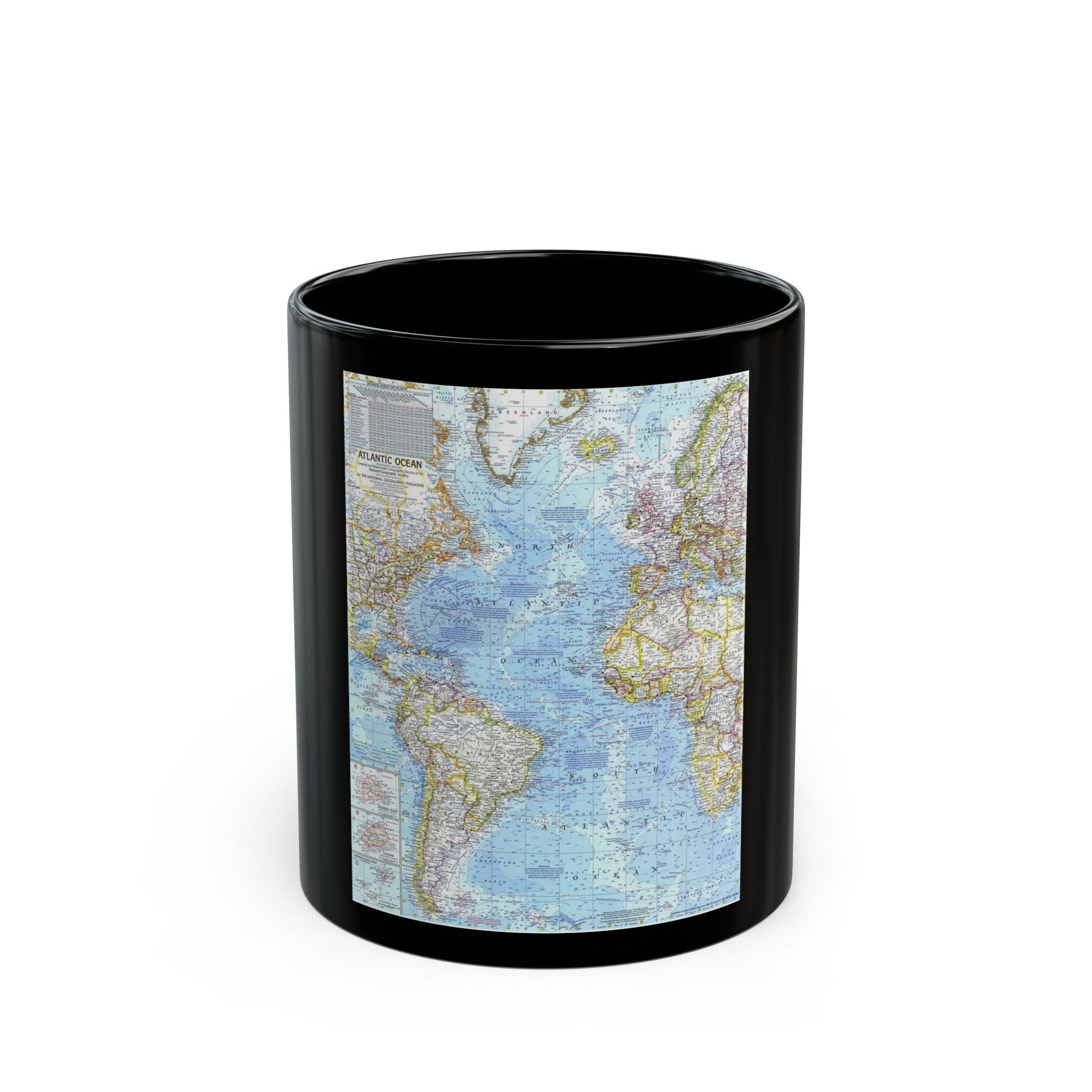 Atlantic Ocean (1968) (Map) Black Coffee Mug-11oz-The Sticker Space