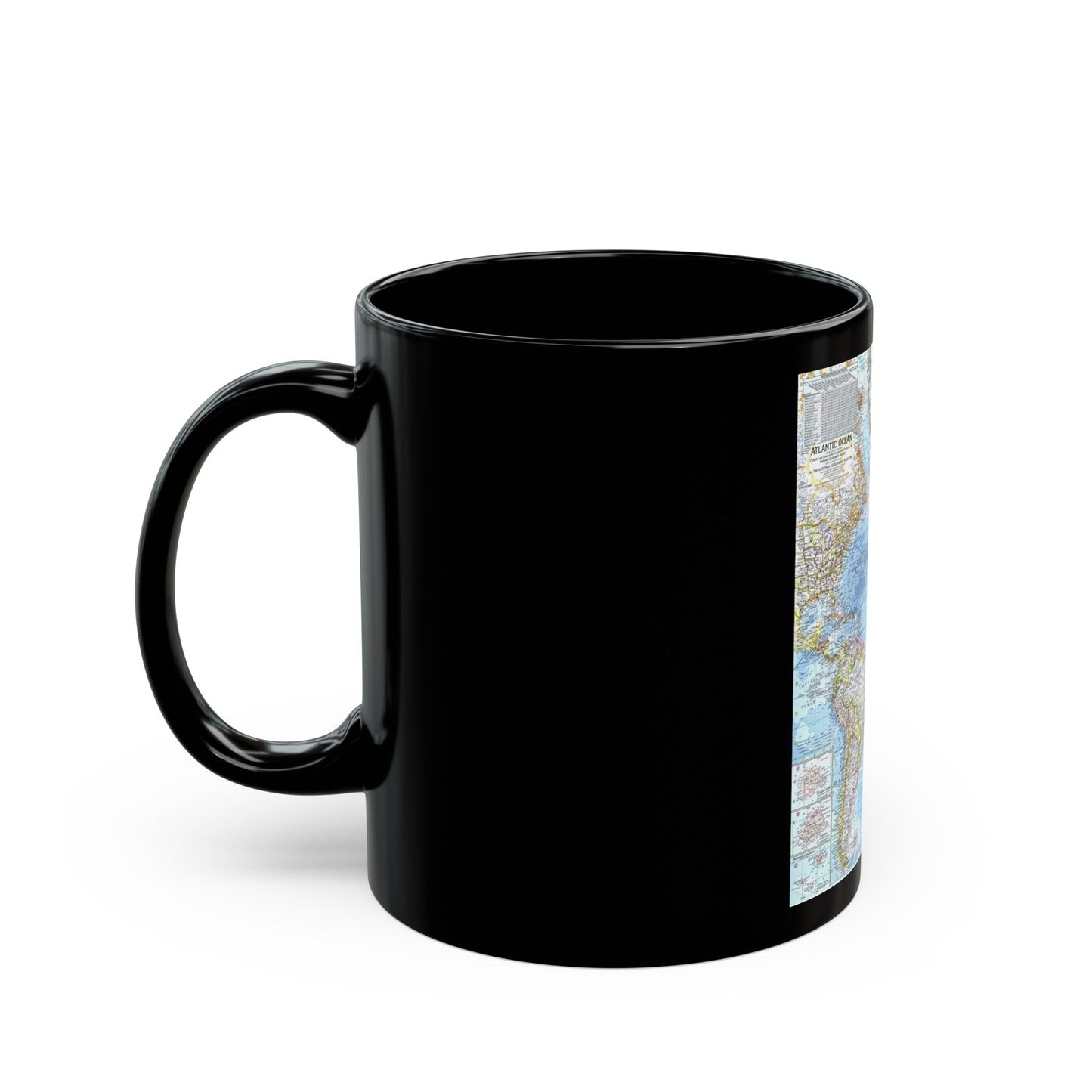 Atlantic Ocean (1968) (Map) Black Coffee Mug-The Sticker Space