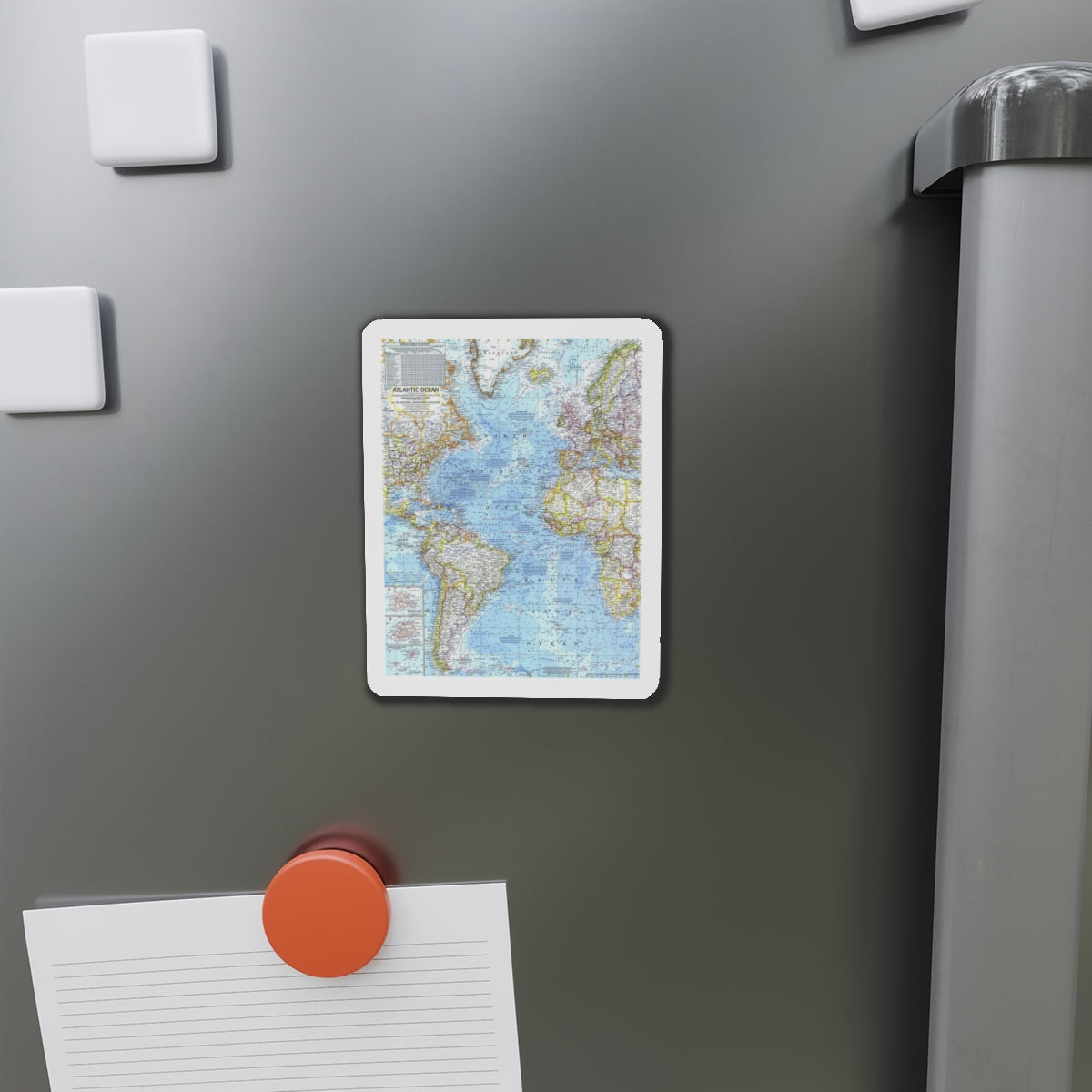 Atlantic Ocean (1968) (Map) Refrigerator Magnet-The Sticker Space