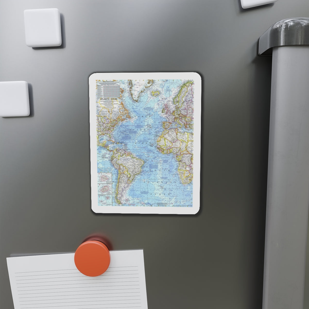 Atlantic Ocean (1968) (Map) Refrigerator Magnet-The Sticker Space